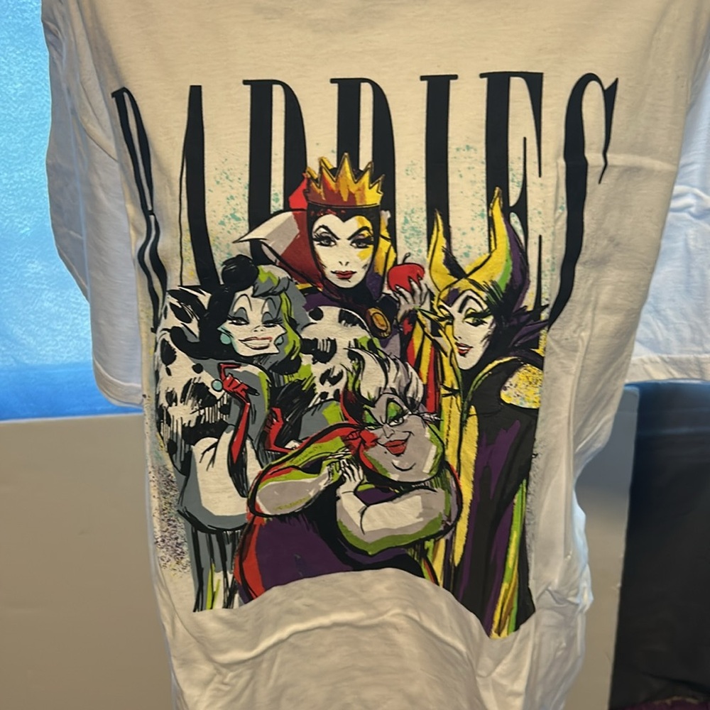 White Graphic T-Shirt with Villain Print - Picture 2 of 3